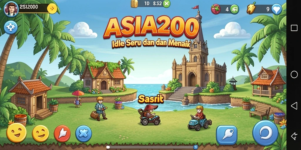 Tampilan gameplay ASIA200 yang menarik dan penuh warna.