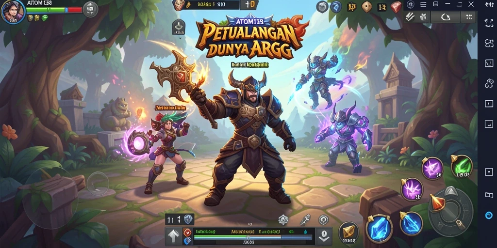 Screenshot gameplay ATOM138 menampilkan aksi seru dalam pertempuran ARPG.
