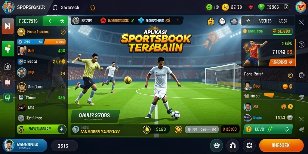 Tampilan utama aplikasi EE789 menampilkan berbagai pilihan taruhan olahraga.