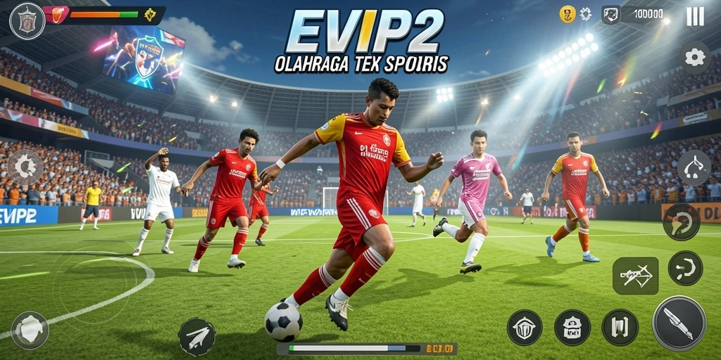 Tampilan gameplay seru dalam EVIP2 dengan aksi olahraga yang mendebarkan.
