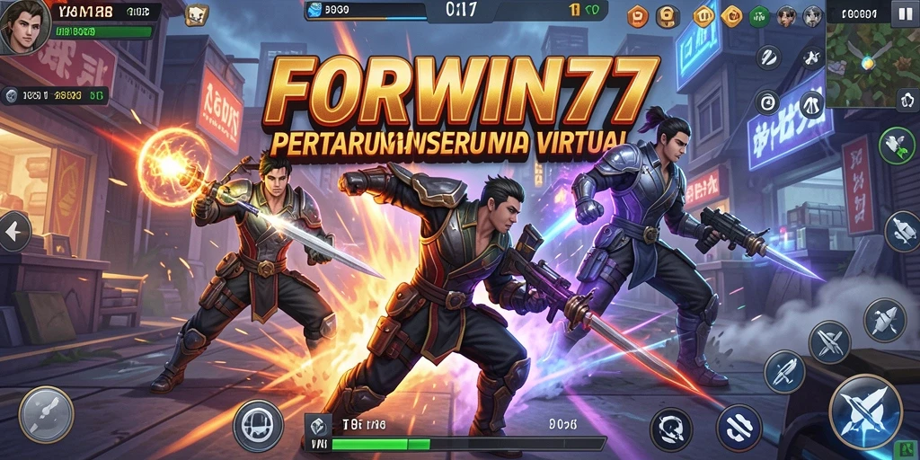 Tampilan gameplay seru saat pertarungan di FORWIN77.