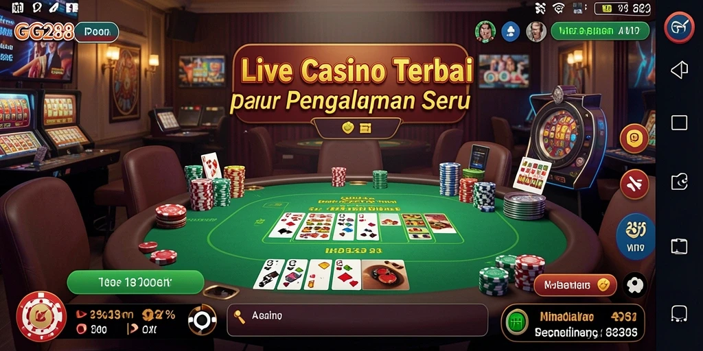 Tampilan utama gameplay Live Casino GG288 dengan dealer profesional.