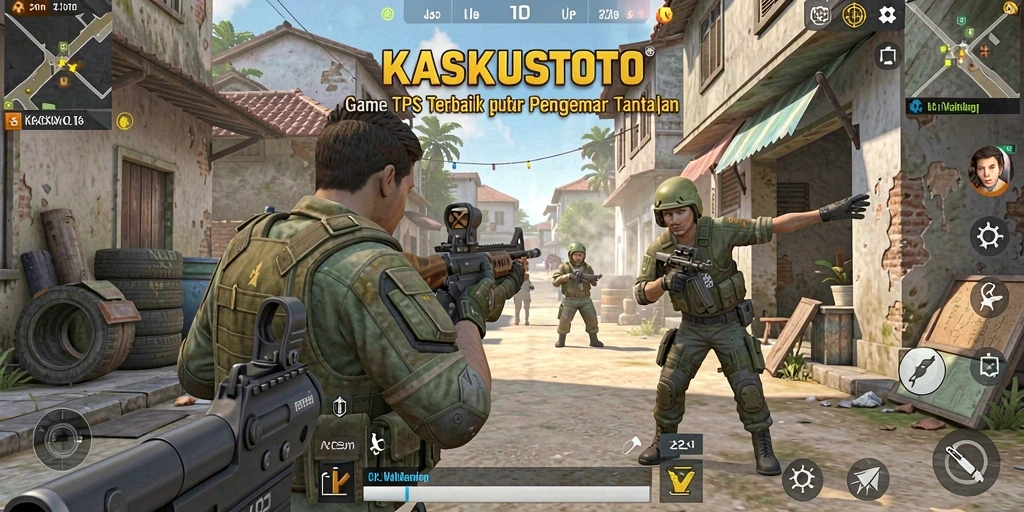 Tampilan gameplay seru KASKUSTOTO dalam arena TPS.