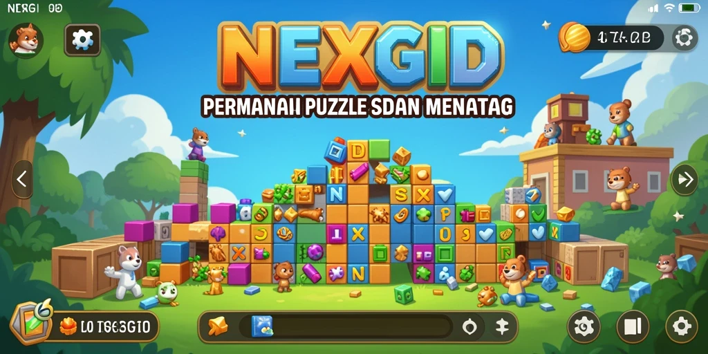 Tampilan gameplay NEXGID yang menarik dan penuh warna.