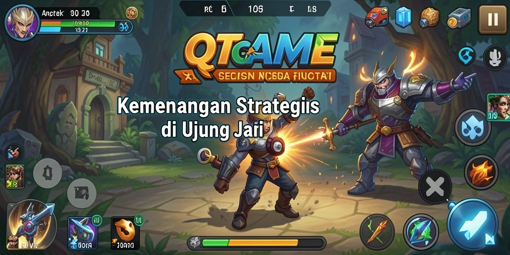 Screenshot menampilkan aksi strategi yang mendebarkan di QTGAME.